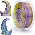 PLA filament triple couleur coextrusion soie 3D imprimante filament 1.75mm pour imprimante 3D et stylo 3D,multicolor pla rainbow filament,1kg (2.2lbs),Vert,bleu et violet