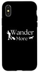 Coque pour iPhone X/XS WanderMore avec bagage à roulettes et avion – World Traveler Nomad