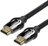 Câble HDMI 3M,4K Haute Vitesse 18Gbps HDMI 2.0 Supporte Ethernet/3D/Retour Audio,Nylon Tressé Cable avec Connecteurs Plaqués Or Compatible avec Blu-Ray Xbox 360 PS3 PS4 TV Ultra HD Vidéo