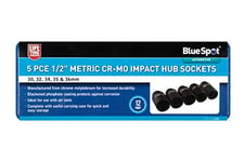 Bluespot 01552 5pce 1/2" Metric Cr-Mo Impact Hub Sockets (30-36mm)