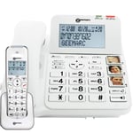 Geemarc Amplidect 295 Combi - Corded Phone + Cordless Phone - Loud Big Button & Amplified Telephone with Caller ID, & Locator Suitable for the Elderly - Hearing Aid Compatible (T-coil)