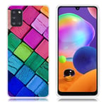 Samsung Deco Galaxy A31 kuoret - Värikkäitä lohkoja Monivärinen