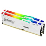 KINGSTON – 64GB 6000MT/s DDR5 CL30 DIMM (Kit of 2) FURY Beast White RGB XMP (KF560C30BWAK2-64)