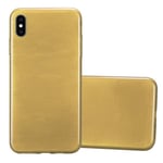 Coque pour Apple iPhone XS MAX en Or Housse de protection Étui en silicone TPU flexible au design brossé - Neuf