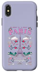 Coque pour iPhone X/XS Paris Tour Eiffel Floral French Retro Cute Y2K Graphic