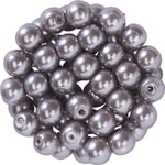 Pracht Verre Perles de Cire à ˜ 6 mm Gris Argenté