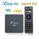 Boitier iptv, X96Q PRO Smart TV BOX android 10.0 4k 2.4 wifi Allwinner H313 lecteur multimédia décodeur android tv, 2+16G