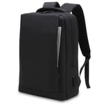 Waytex 15 Inch Waterproof Laptop Backpack with USB Charging Port, Black, 15 pouces, Classic