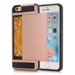 IPhone SE etc. cover med en kortholder - Rose guldfarvet