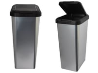 45L SILVER IML TOUCH & LIFT RECTANGLE SWING KITCHEN WASTE RUBBISH BIN