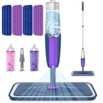 Spray Mops Wet Dry Mops for Floor Cleaning - MEXERRIS Microfiber Hardwood Floor Mop with Spray Dust Mops with 4x Mop Pads 2x Bottles Flat Mops for Laminate Wood Ceramic Tiles Floor Cleaning