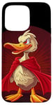 Coque pour iPhone 15 Pro Max Costume de canard de super-héros avec cape pour les fans de héros et de cape