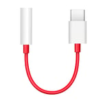 USB-C to 3.5mm Jack Adapter Optimised Sound Quality Official OnePlus Red