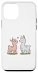 Coque pour iPhone 12 mini Llama Love Heart Flower Cute Women Kids Men Valentines Day