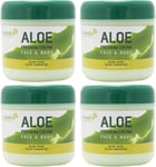 Aloe Vera Face & Body Cream 1200ml x 4 Units, Natural Moisturiser & Anti-Ageing