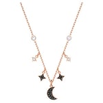 Swarovski Collier Swarovski Symbolic Moon, noir, Métal doré rose