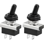 Lablanc - 2 Pièces Metal Interrupteur à Bascule Flip 12V 25A spst On/Off 2 Position 2 Broches Pour Voiture Dash Light Avec Capuchon Imperméable à