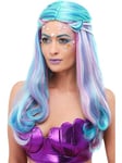 Smiffys Mermaid Wig, Blue with Pearls, Fairytale, Wings and Wands Fancy Fancy Dress, Mermaid Dress Up Wigs