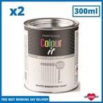 2 x Paint Factory White Radiator Gloss Paint Interior Exterior Fast Drying 300ml