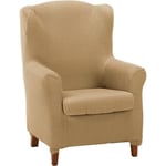 ECOMMERC3 Housse élastique et Extra Douce pour Fauteuil à Oreilles Duplex réglable 100% fabriquée en Espagne Beige