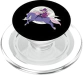 Anime Girl Riding A Horse In Front Of The Moon PopSockets PopGrip for MagSafe