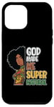 Coque pour iPhone 12 Pro Max Black Queen Natural Hair Beauty God Made Me Mélanine pour femme