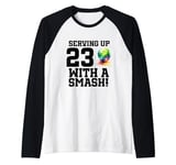 23rd Birthday Tennis 23 Years Old Tennis Player Birthday Raglan Baseball Tee