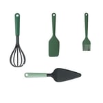 Brabantia Tasty+ Whisk Plus Draining Spoon + Cake Server Plus Cutting Edge + Pastry Brush + Baking Spatula Plus Scraper, Silicone