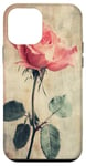 Coque pour iPhone 12 mini Rose grunge douce subtile florale vintage