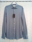 BNWT MENS  LONG SLEEVED  LUXURY KNIT SHIRT BY MARKS & SPENCER SIZE S  COLLAR 16"