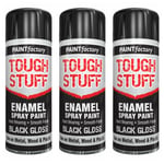 400ml Enamel Black Gloss Paint Spray Aerosol All Purpose Interior Exterior