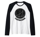 Astrological Zodiac Capricorn, Moon Stars, Jan Dec Raglan Baseball Tee