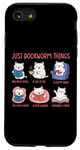 Coque pour iPhone SE (2020) / 7 / 8 Just Bookworm Things Adorable chat pour amoureux de la lecture