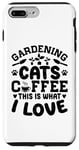 Coque pour iPhone 7 Plus/8 Plus Gardening Cats Coffee This Is What I Love Jardinage