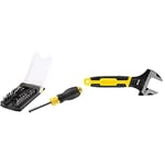 Stanley STHT070885 Multibit Screwdriver Set, 22.8X 7.6X 5cm (34 Pieces) & 090947 6in MaxSteel Adjustable Wrench