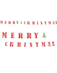 Röd Sparkling Merry Christmas Letter Banner 360 cm