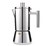 Easyworkz Diego Stovetop Espresso Maker Stainless Steel Italian Coffee Machine Maker 6cup 300ml Induction Moka Pot