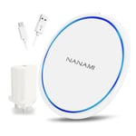 NANAMI Wireless Charging Pad with QC3.0 Adapter - 10W for Samsung Galaxy S24/S23/S22/S21/S20/S10/S9/S8, 7.5W Qi-Certified Fast Charging Pad for iPhone 16/15/14/13/12/11/XS Max/XS/XR/X/8 New AirPods