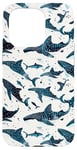 iPhone 15 Pro Whale Blue Shark Pattern Case Cute Ocean Sea Life Animal Case