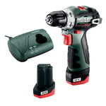 METABO Perceuse visseuse sans fil 12 V PowerMaxx BS BL Q 2 x 2Ah Li-Power - 601721500 Chargeur LC40, coffret