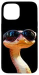 Coque pour iPhone 15 Serpent avec Lunettes de Soleil Python Cobra Mamba Serpents