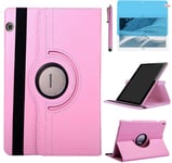 Étui Housse Coque Pour Huawei Mediapad T3 9.6 Pouces 2017 (Ags-W09 Ags-L09 Ags-L03) - 360 Degrés Rotation Full Protection Kickstand Case Cover,Avec Un Stylo,Écran Film (Pink)