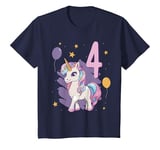 Youth I am four 4 years old girl birthday unicorn Birthday girl T-Shirt