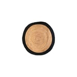 M&s - Tapis rond 120 cm en jute beige et noir