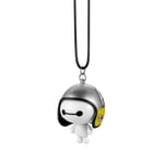 VNASKH Pendentif de Voiture Mignon Casque Baymax Robot poupée Suspendus Ornements Automobiles rétroviseur Suspension décoration Accessoires Cadeaux