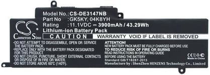 Kompatibelt med Dell Inspiron 15 7000, 11.1V, 3900 mAh