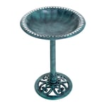 50cm Outdoor Pedestal Bird Bath Garden Decor Drinking Feeder Planter Green