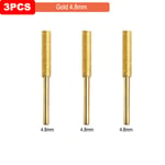 Fraise cylindrique revêtue de diamant doré,affûteuse de scie à chaîne,lime à pierre,affûtage de scie à chaîne,sculpture,meulage,Kit d'outils électriques - Type Gold 3pcs 4.8mm