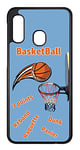 Coque pour Samsung Galaxy S21 Fan Basket, Dunk, Ballon, Panier - Coque Noire TPU Souple (Galaxy S21)