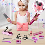 Kid Beauty Salon Play Set 14PCS Hair Stylist Kit Working Hair Straightener